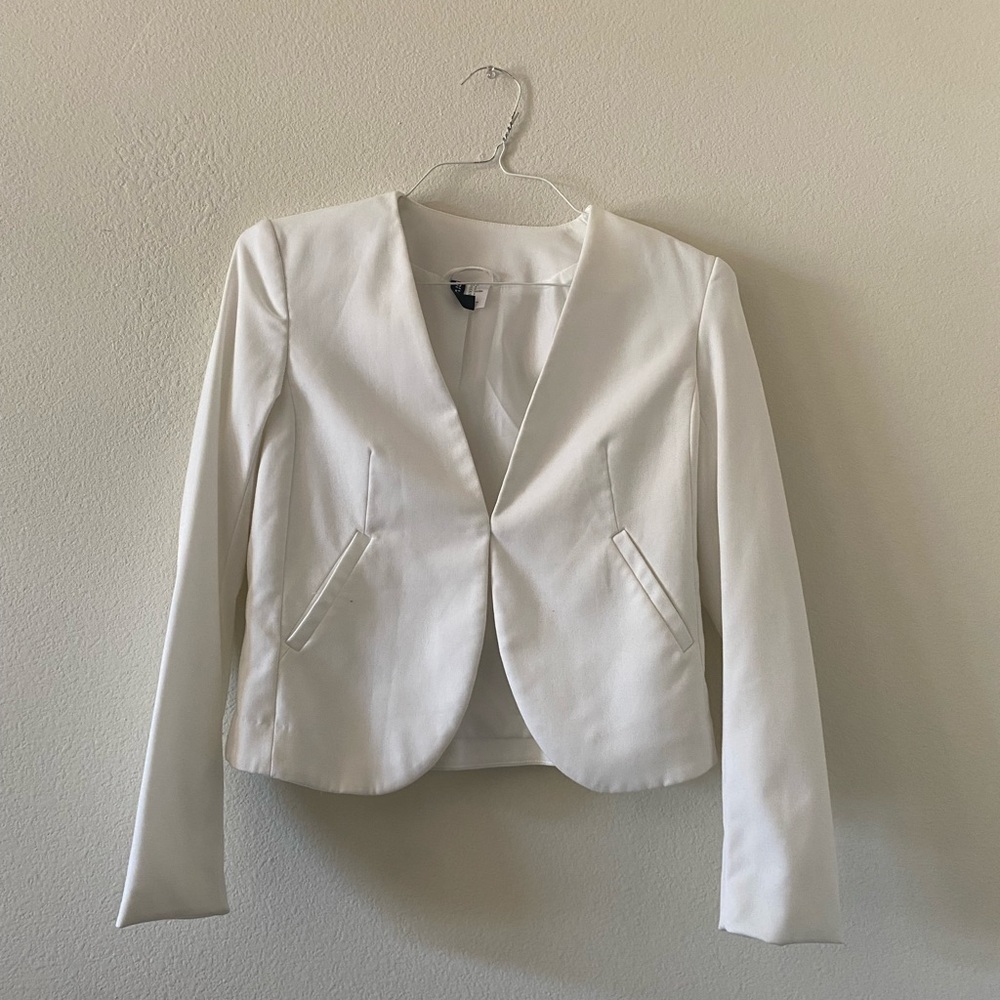 Women’s White Cropped Blazer